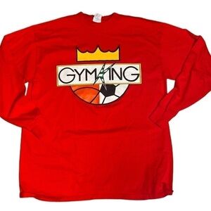 Vtg Retro 80s Red Gym King Basketball Soccer Graphic street wear T-shirt tee XL